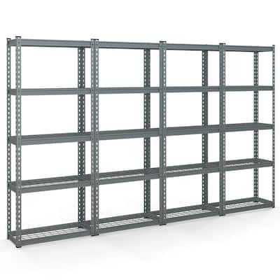 Gymax 4 PCS 5-Tier Metal Shelving Unit Heavy Duty Wire Storage Rack