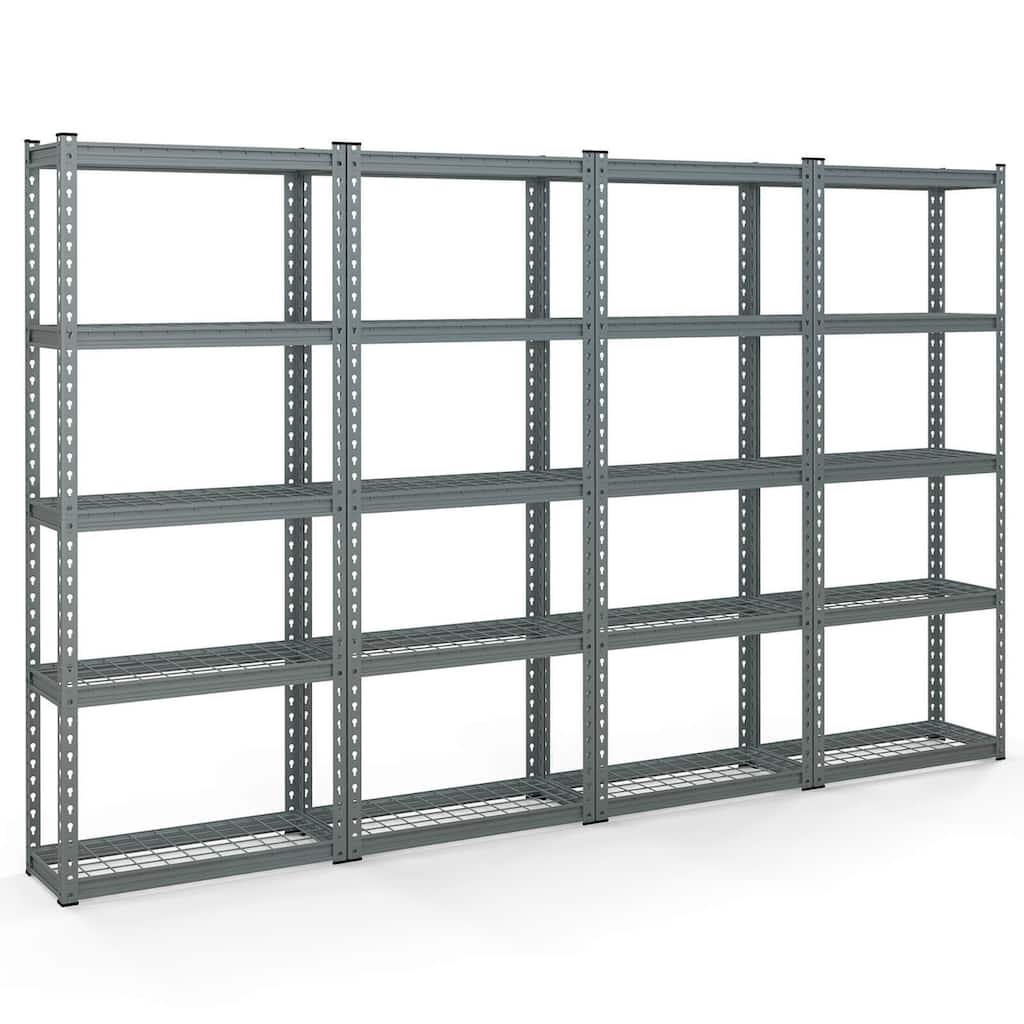 Gymax 4 PCS 5-Tier Metal Shelving Unit Heavy Duty Wire Storage Rack