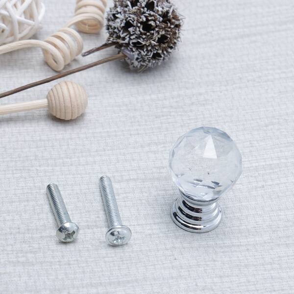 Shop 10pcs Crystal Glass Knobs 30mm Dia Round Knob With Screws