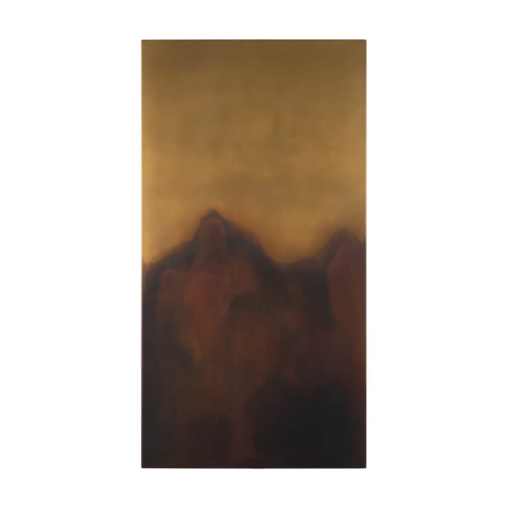 Rios Gold and Red Painted w/ Acid Wash Metal Wall Art