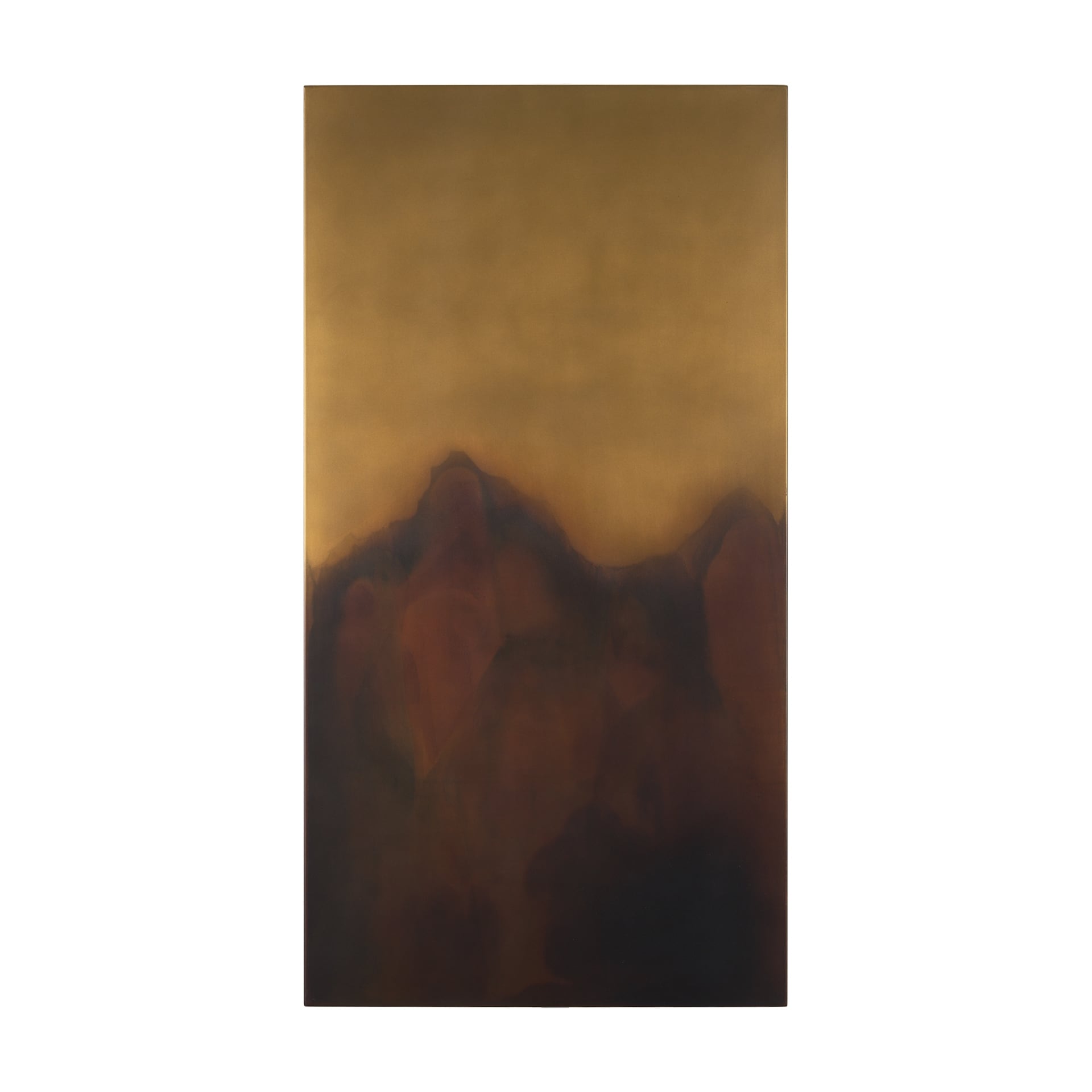 Mercana Rios Gold and Red Painted w/ Acid Wash Metal Wall Art