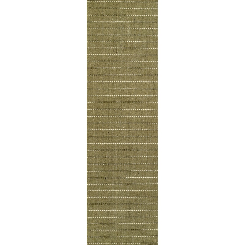 Momeni Oliver Hand Loomed Wool Blended Striped Area Rug - 2'3" X 8' Runner - Green