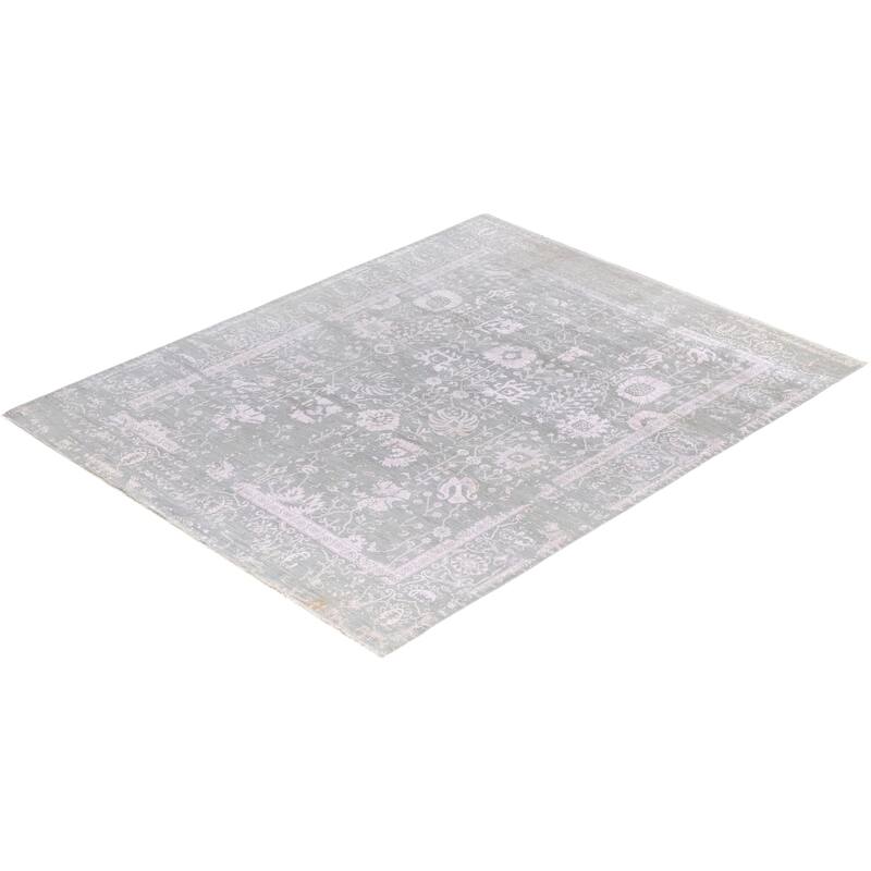 Ikat One-of-a-Kind Hand-Knotted Area Rug, Gray - 8' 1" x 10' 4"