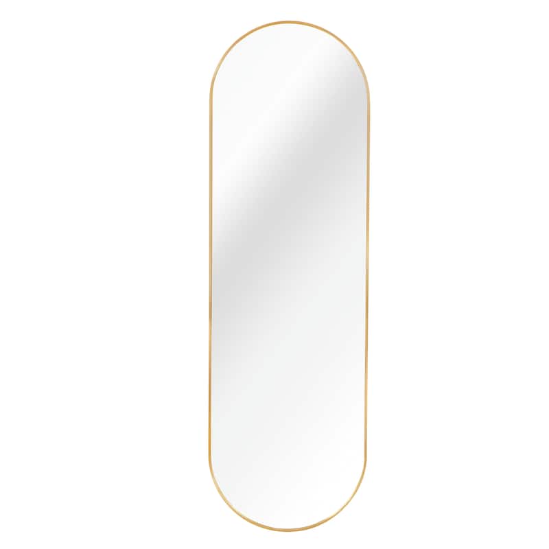 63 X 20in Pill Shaped Full Lenghth Mirror Or Bathroom Mirror - Gold