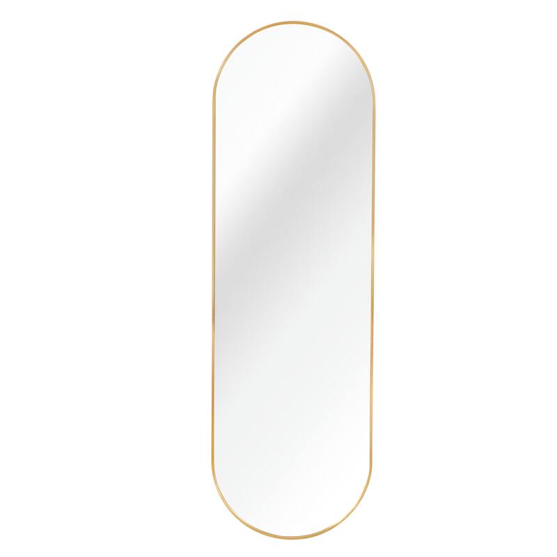 63 x 20IN Pill Shaped Full Lenghth Mirror or Bathroom Mirror - Gold