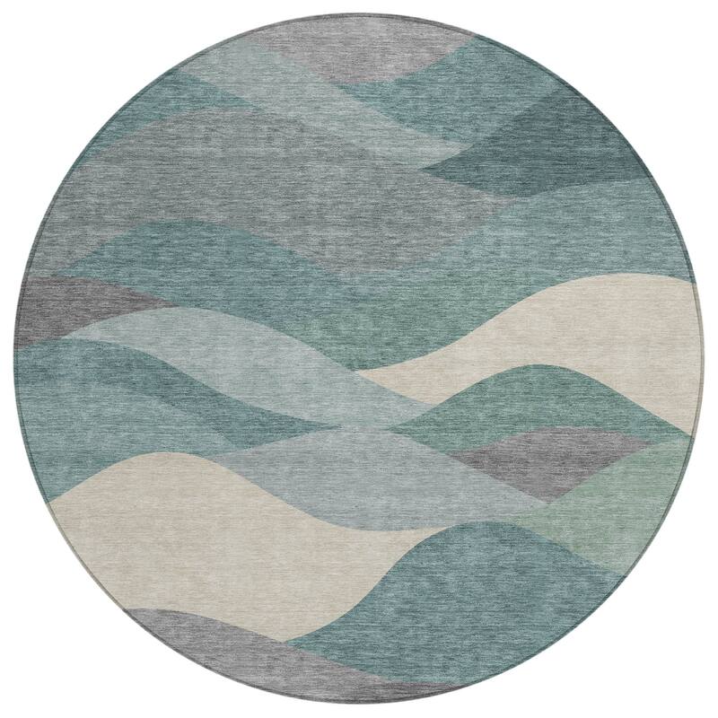 Machine Washable Indoor/ Outdoor Modern Horizon Chantille Rug