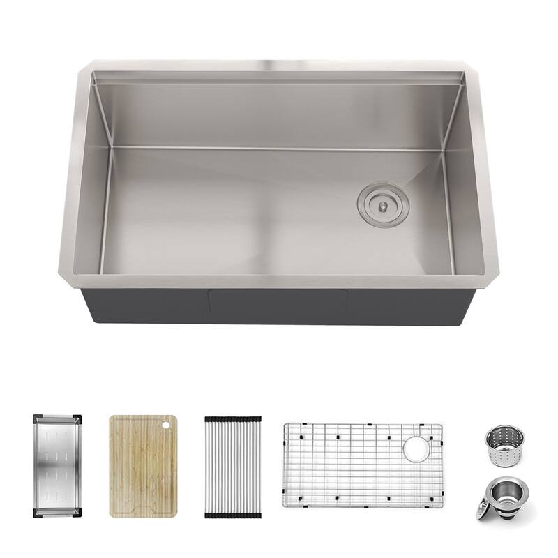 Sinber Undermount Single Bowl 304 Stainless Steel Kitchen Sink