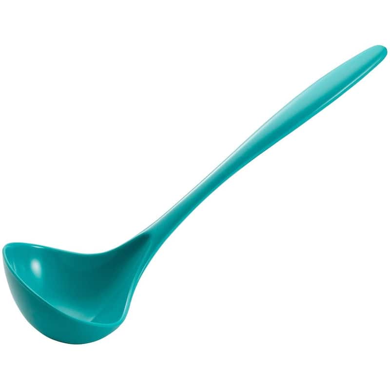 Hutzler 11-Inch Melamine Soup Ladle, BPA Free and Heat Resistant Serving Spoon - Turquoise