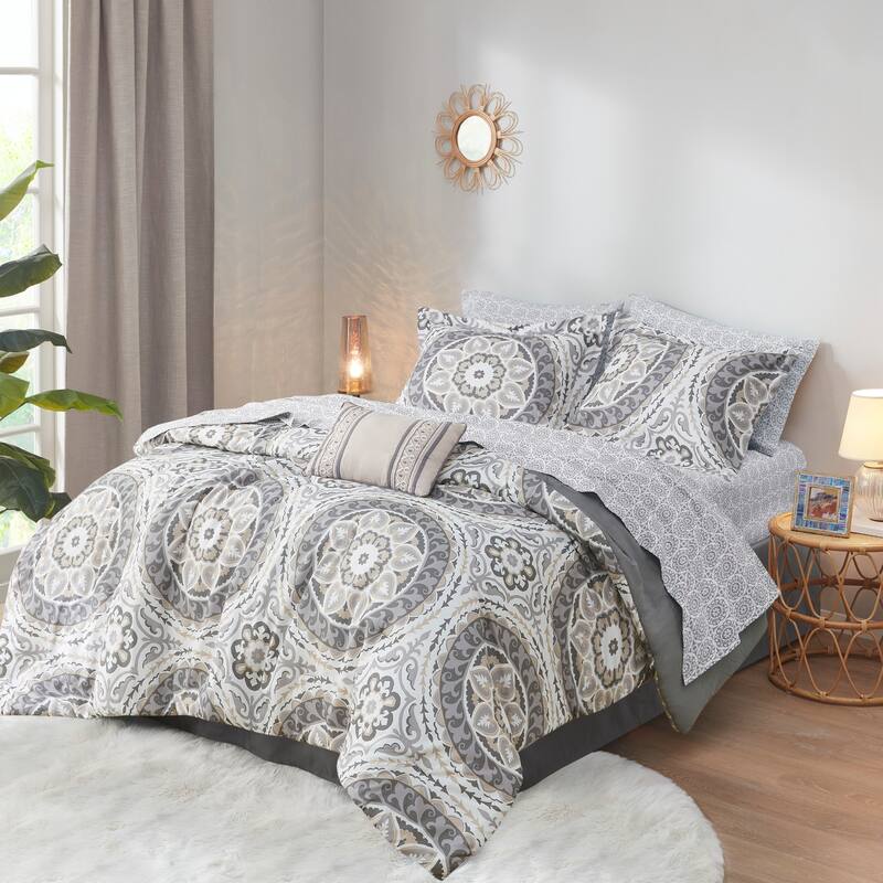 Madison Park Essentials Aurora Comforter Set with Cotton Bed Sheets