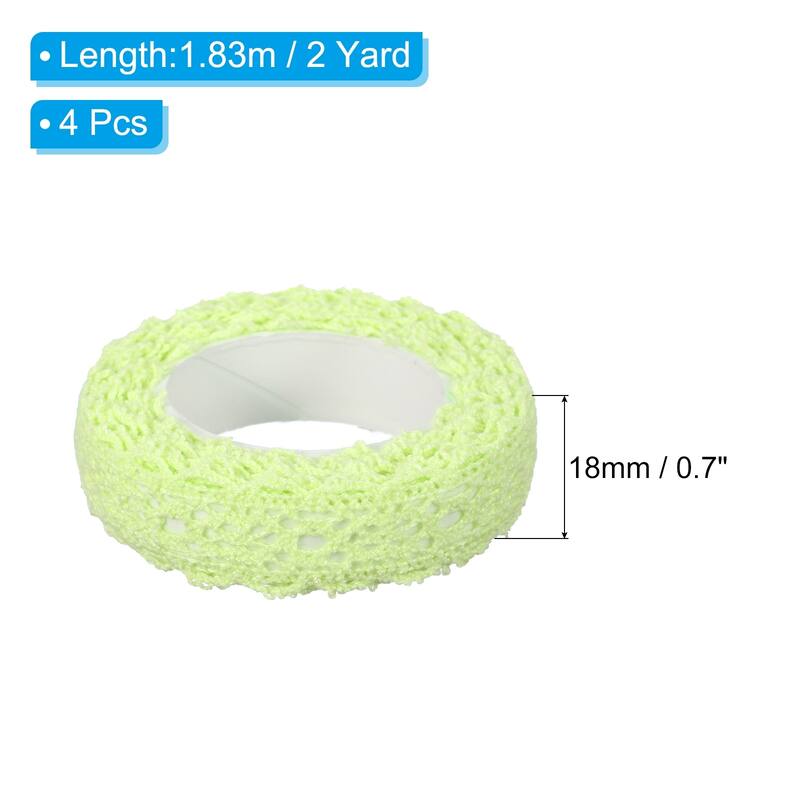 4pcs 0.7" Wide 2 Yards Self-Adhesive Lace Tape Ribbon for Craft