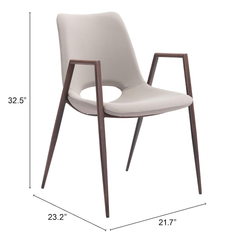 Desi Dining Chair Beige & Walnut