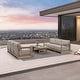 preview thumbnail 47 of 85, PURPLE LEAF Caesar Khaki Outdoor Couch with 9.6" Thick Cushion and Table for Yard Porch Deck Outdoor Patio Conversation Sets 6 Seats+1 Table - Open-End