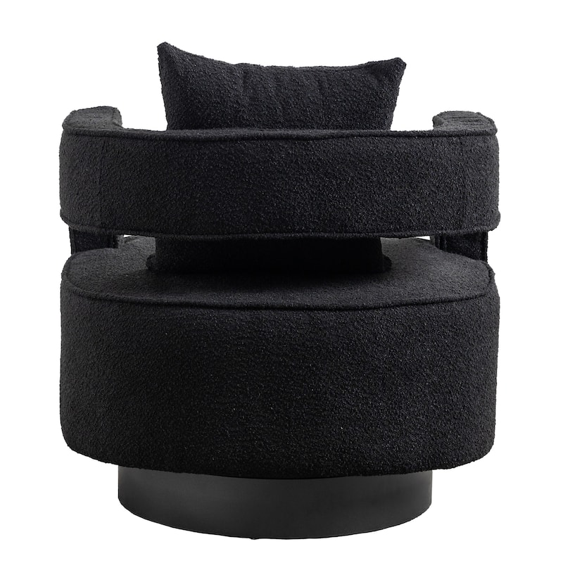29.0"W Swivel Accent Open Back Chair Modern Comfy Sofa Chair With Base For Nursery Bedroom Living Room Hotel Office