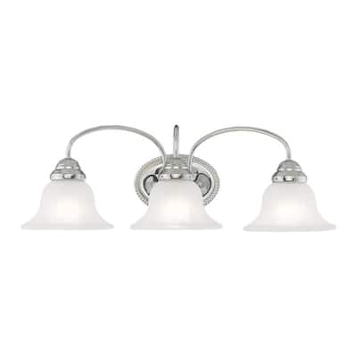 Livex Lighting 3-Light Polished Chrome Bath Vanity, 1533-05 - 23.5 W x 8" H x 8.75" E