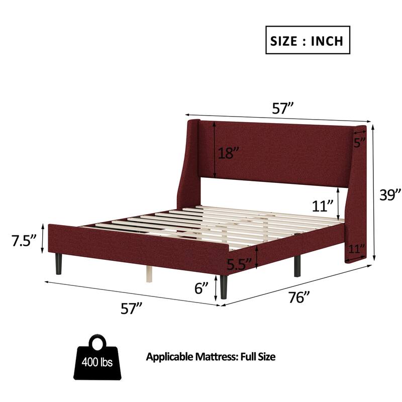 Full Size Bed Frame Upholstered Bed Frame Platform