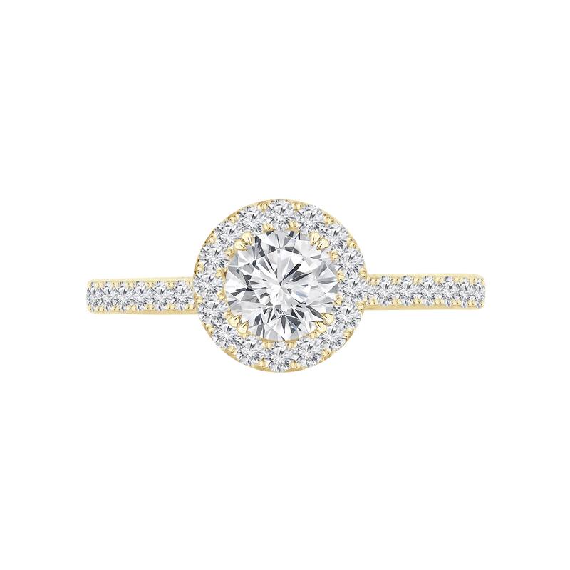 Auriya 14k Gold 1 1/2ctw Round Halo Diamond Engagement Ring (H-I, I1-I2) - Yellow - 5