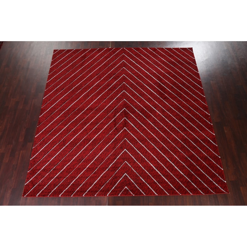 Red Chevron Style Transitional Oriental Turkish Rug Modern Carpet