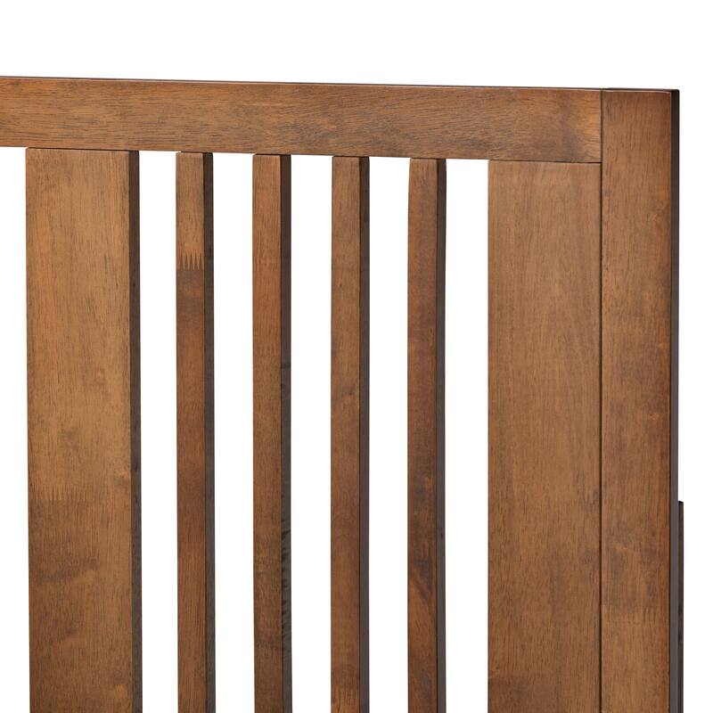 Takeo Transitional Ash Walnut Finished Wood Platform Bed
