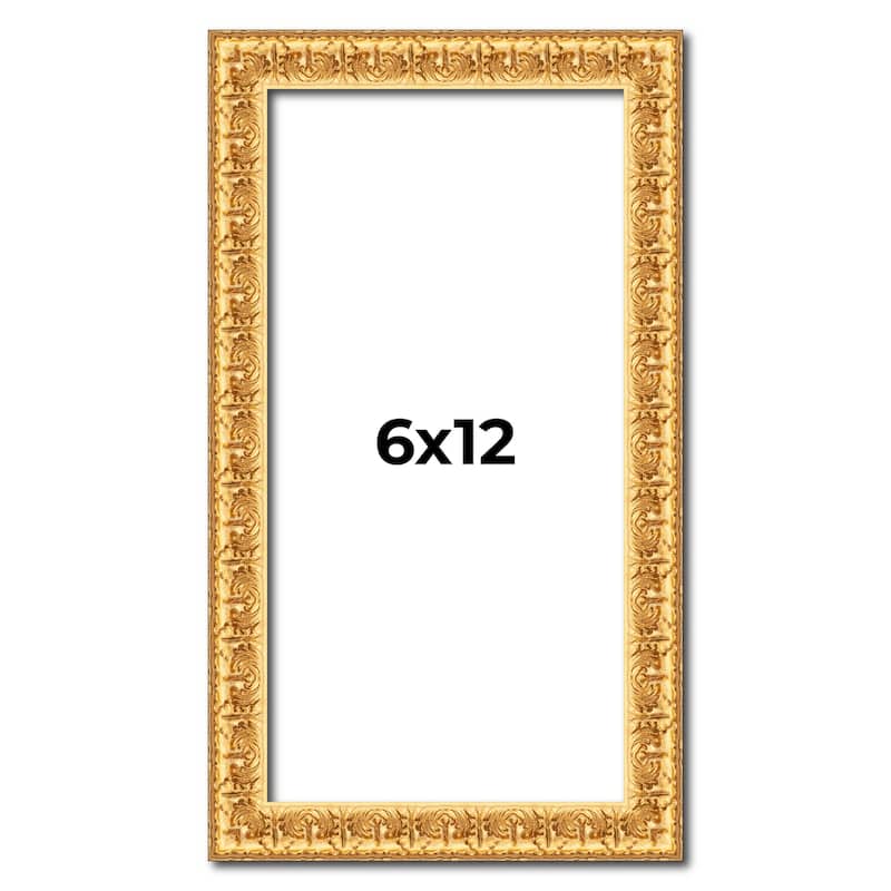 6x12 Frame Gold Real Wood Picture Frame