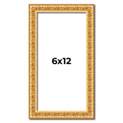 6x12 Frame Gold Real Wood Picture Frame