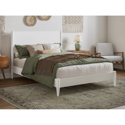 Pasadena Full Solid Wood Low Profile Platform Bed in White