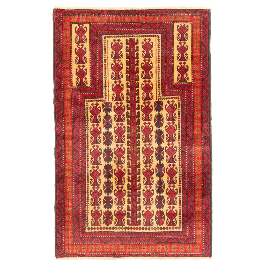 ECARPETGALLERY Hand-knotted Teimani Light Brown Wool Rug - 2'11 x 4'8