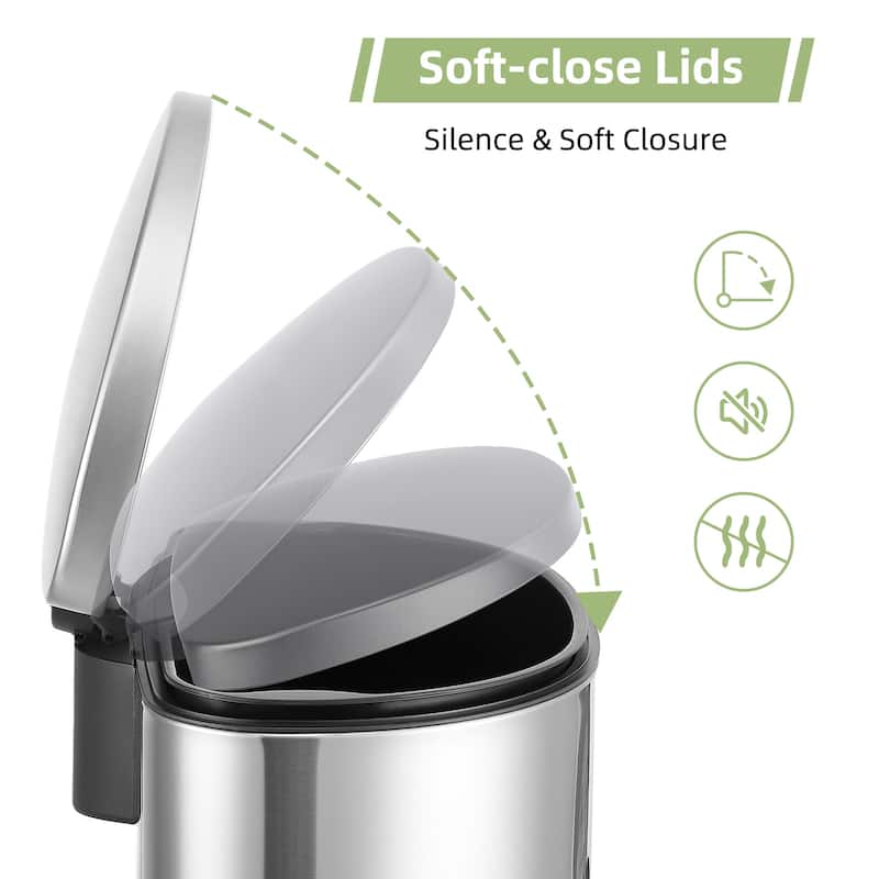 Stainless Steel Trash Can, 50 Liter / 13 Gallon