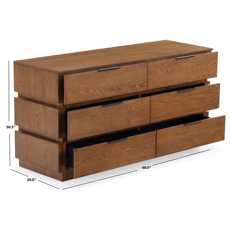 SAFAVIEH Couture Titus 6 Drawer Stacked Dresser