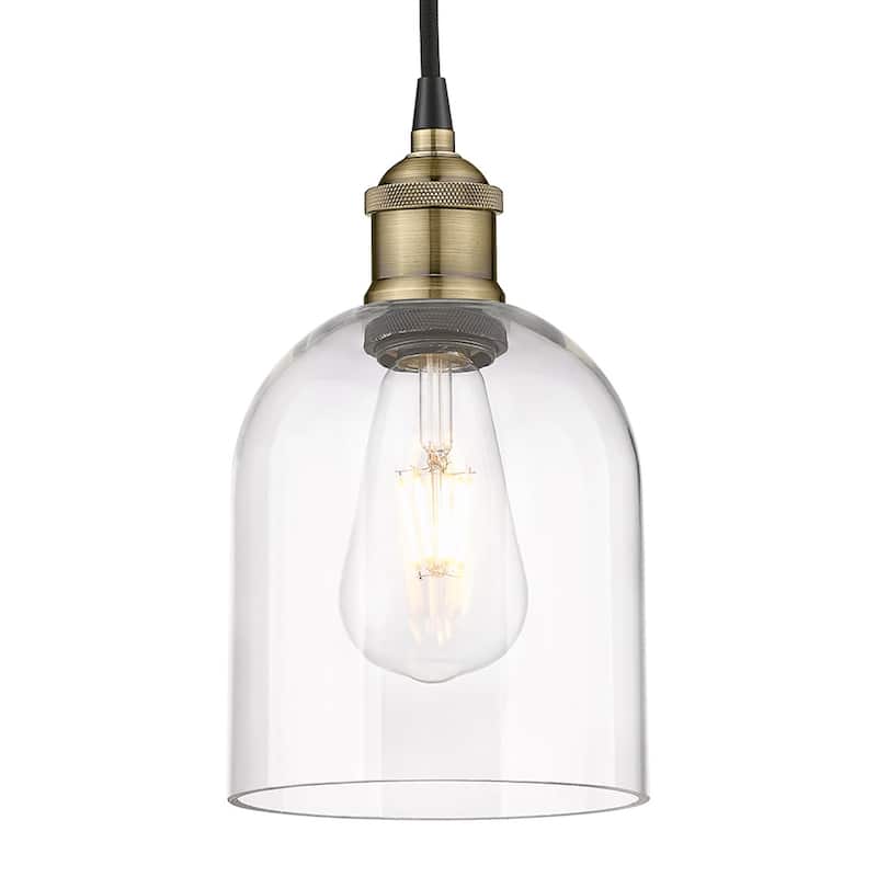 Innovations Lighting 616-1P 10 6 Bella Pendant Bella 6" Wide Cord-Hung - Black Antique Brass / Clear