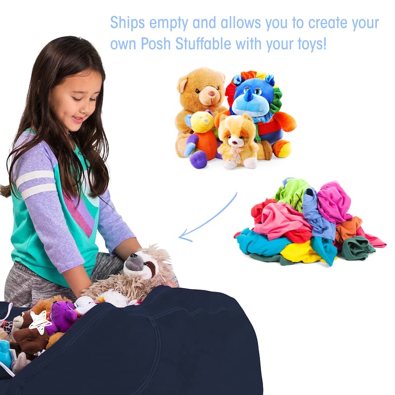 Kids' Stuffed Animal Storage Bean Bag Chair Cover or Toy Organizer