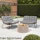 Option 2PC - Gray cushion,Brown rattan,Black frame