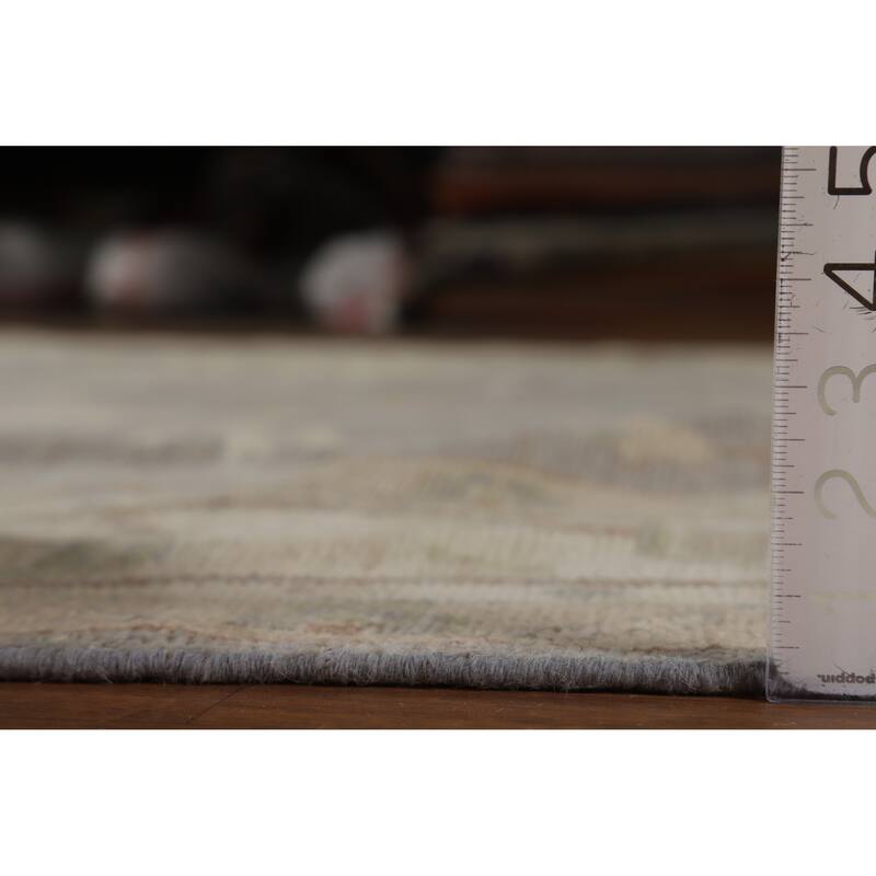 Hand Knotted Oriental 100% Wool Carpet Transitional All-Over Greys & Charcoal Oushak Area Rug - 12' 0'' X 9' 0''