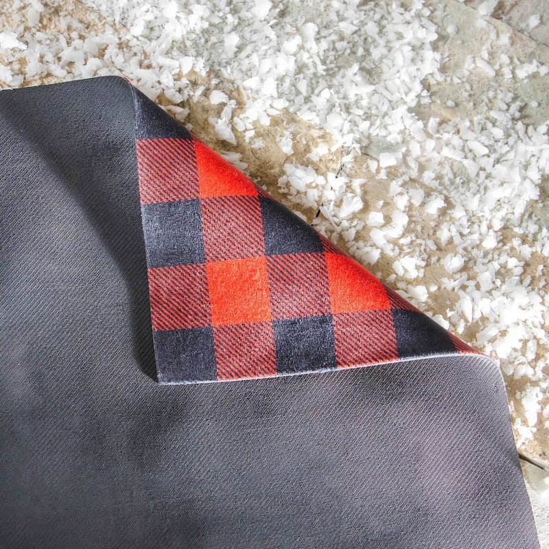 42 in. x 26.5 in. Red and Black Buffalo Check Layering Mat