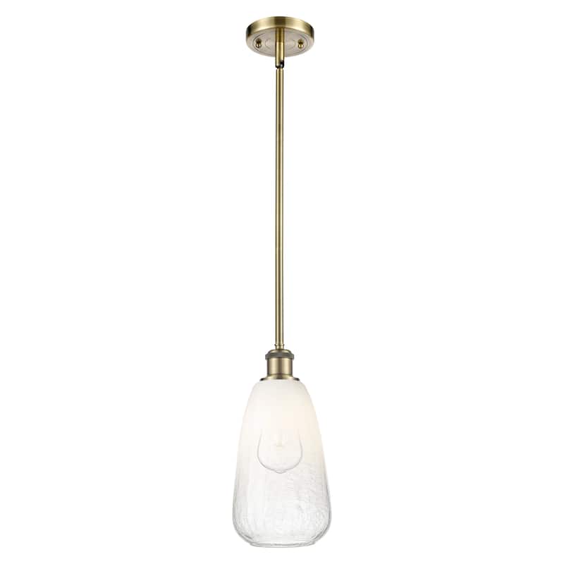 Innovations Lighting Endless Possibilities Ballston - Brookhaven Almond - 1 Light 6" Stem Hung Mini Pendant - Antique Brass/Opal