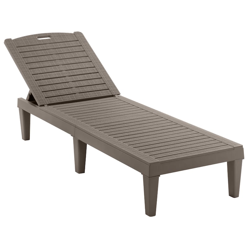 Roomfitters 2 Pcs Resin Outdoor Chaise Lounge Chairs with Adjustable Backrest for Patio, Poolside or Beach