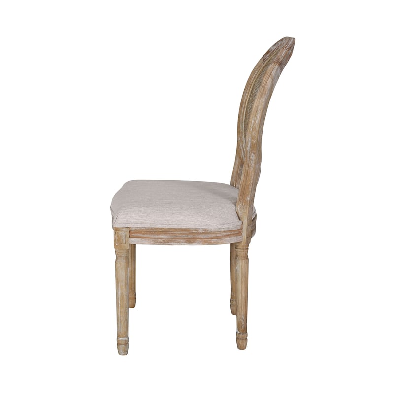 Epworth Wooden Dining Chair with Wicker and Fabric Seating (Set of 2) by Christopher Knight Home