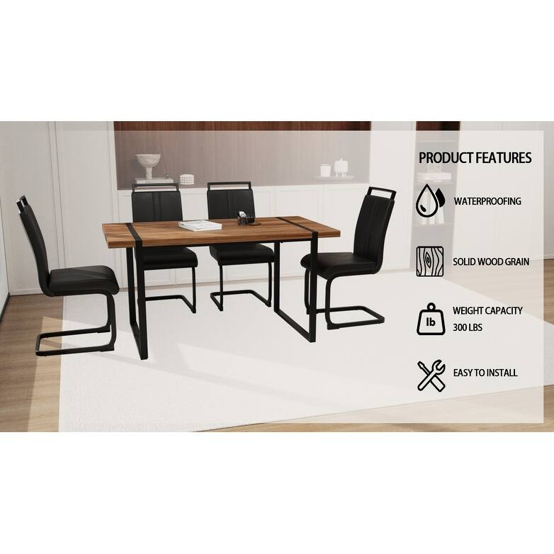 Multifunctional Dining Table and Chair Sets Home Dining Table and Chair Sets with Anti-Scratch Plastic Feet for Dining Room