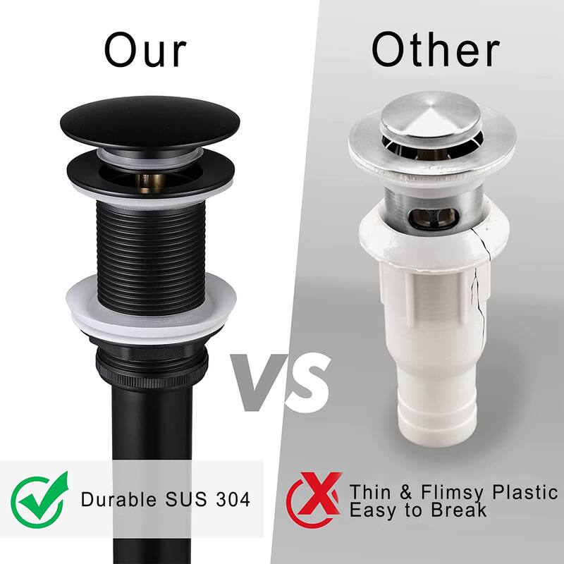 Pop-Up Bathroom Sink Drain with Overflow