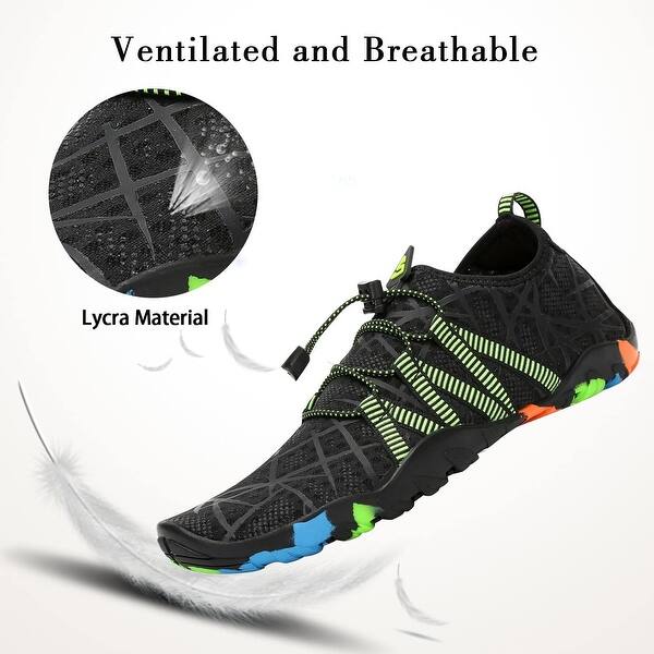 8 M US Men Mishansha Mens Womens Quick Dry Barefoot Beach Pool Swim Diving Surf Aqua Sports Water Shoe Black 9.5 M US Women