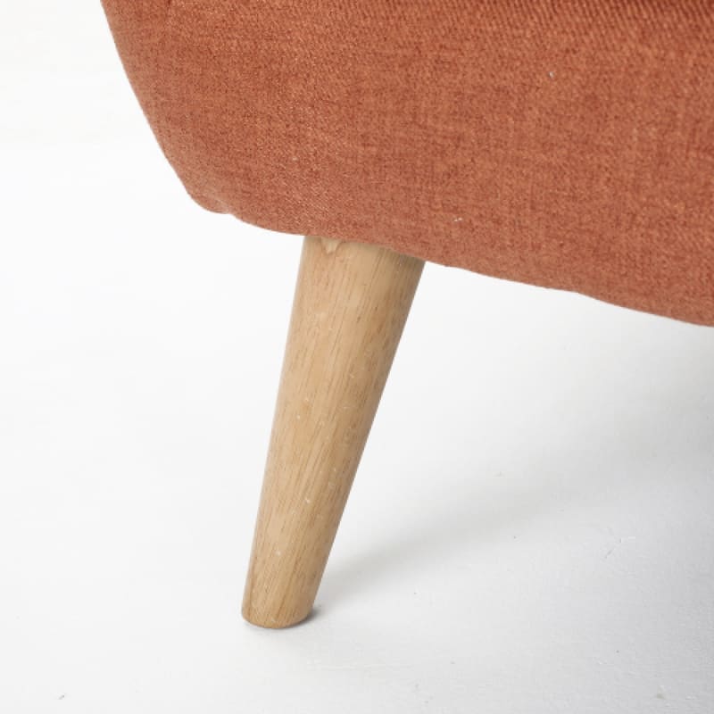 Roomfitters Mid-Century Loveseat Sofa, Upholstered Tufted Couch for Living Room, Modern Accent Seating, Burnt Orange