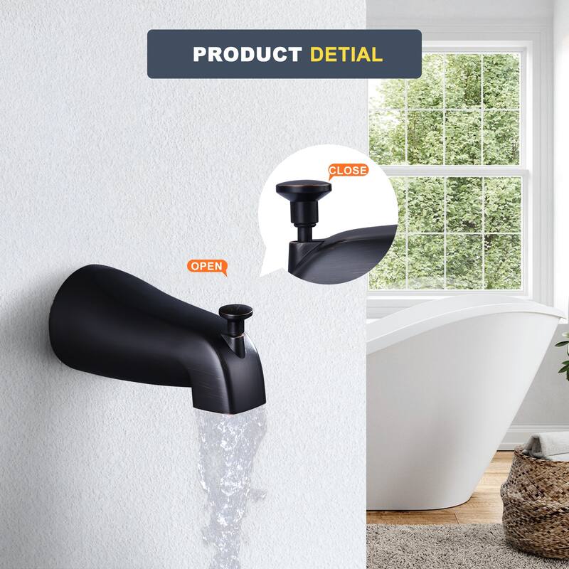 WOWOW Single-Handle 5-Spary Round Shower Faucet with Tub Spout