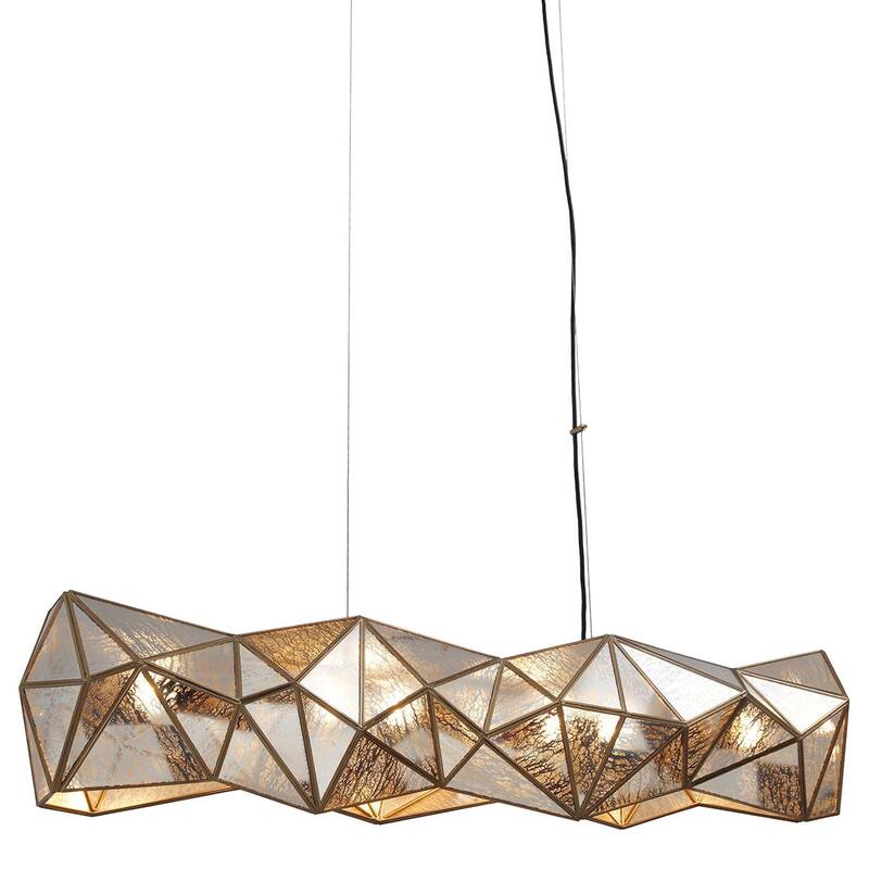 Metropolitan N1696 Geo-Gem 6 Light 48" Wide Linear Chandelier - Artisan Brass