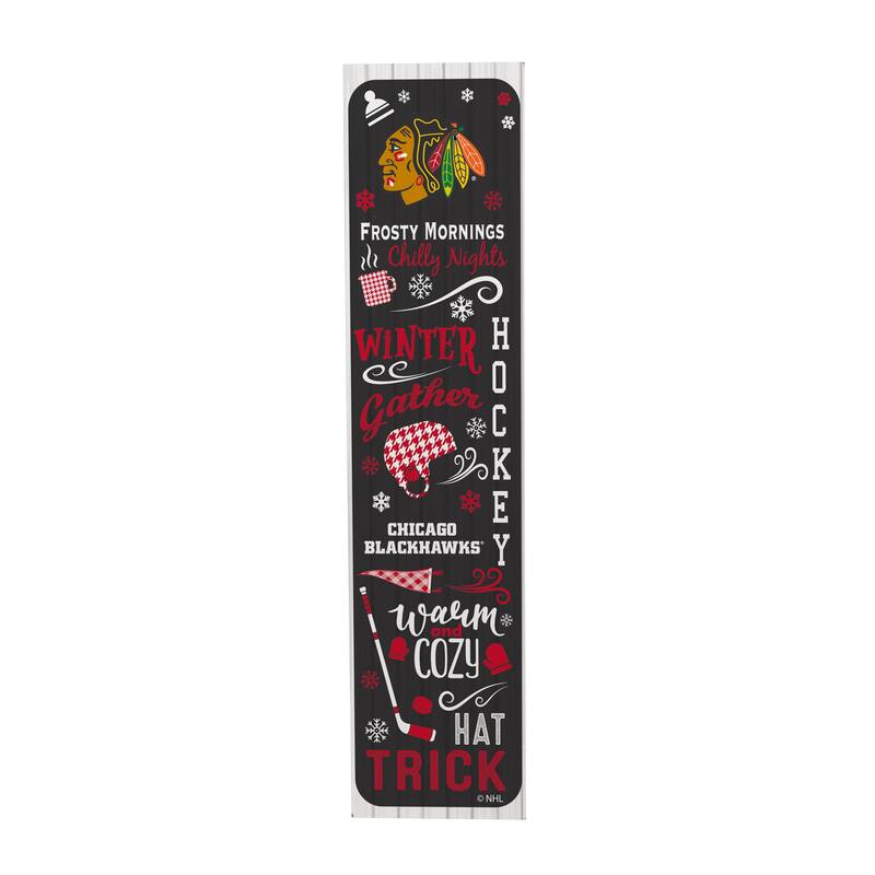 47" Double Sided Seasonal Porch Leaner, Chicago Blackhawks - 47" x 11.25"