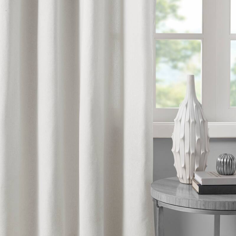 Madison Park Oslow Solid Piece Dyed Grommet Top Single Curtain Panel