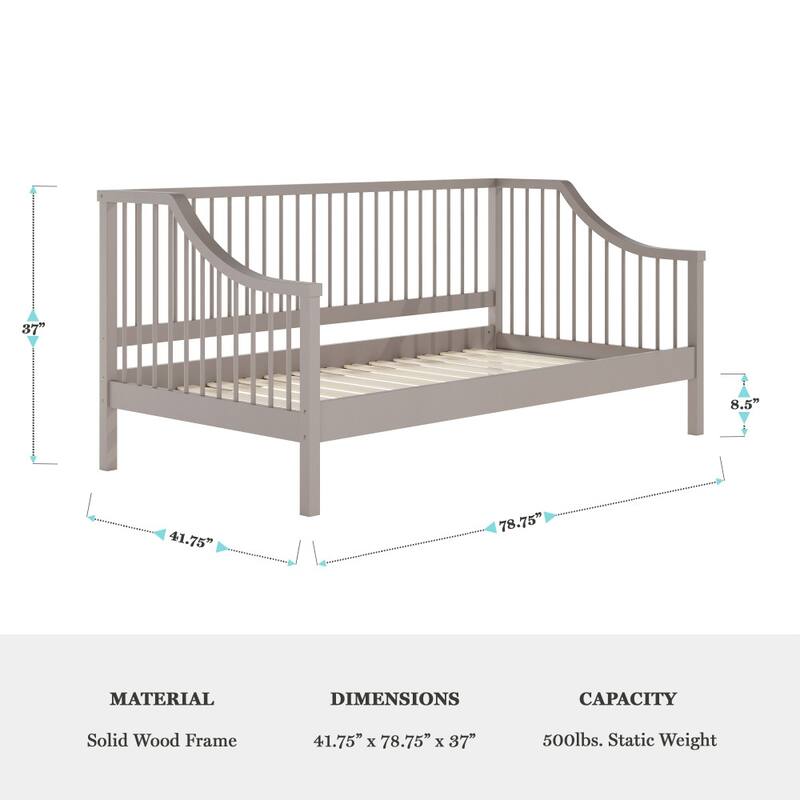 Martha Stewart Solid Wood Platform Daybed with Wooden Spindles