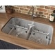 preview thumbnail 2 of 9, Ruvati 32-inch Low-Divide 50/50 Double Bowl Undermount 16 Gauge Stainless Steel Kitchen Sink - RVM4350 - 32-1/4″ x 18-7/8″