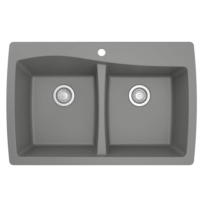 Karran Drop-In Quartz 50/50 Double Bowl Kitchen Sink