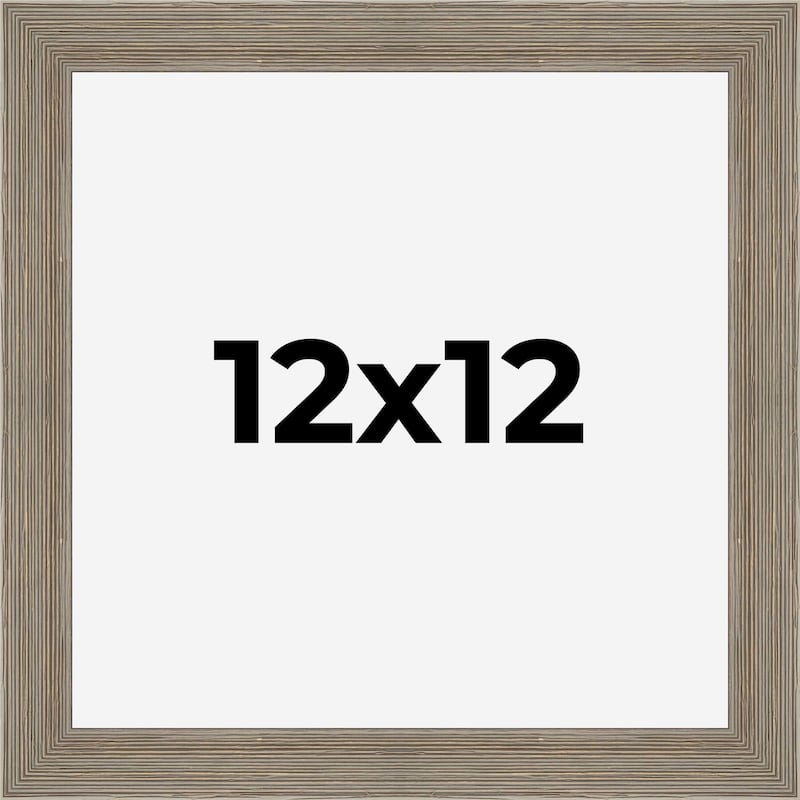 12x12 Grey Rustic Wide Barnwood Picture Frame - UV Acrylic, Foam Board Backing, Hanging Hardware