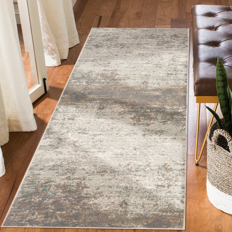 Alana Amira Gray Abstract Area Rug - 2'7" x 10'