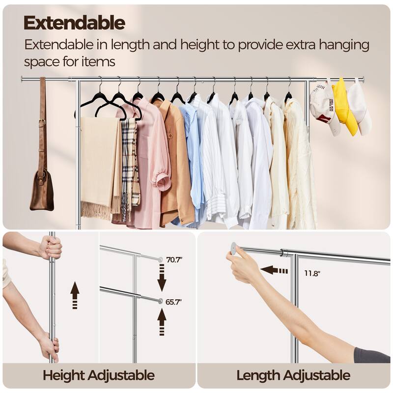 Yaheetech Clothing Garment Rack Commercial Premium Stainless Steel